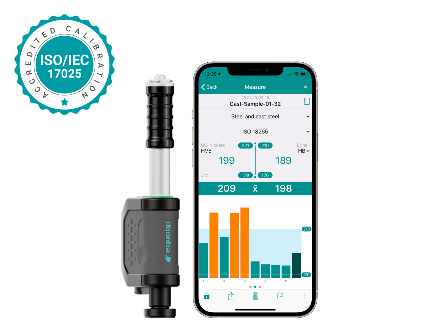 Equotip Live Leeb D Inspección portátil de dureza Leeb D 