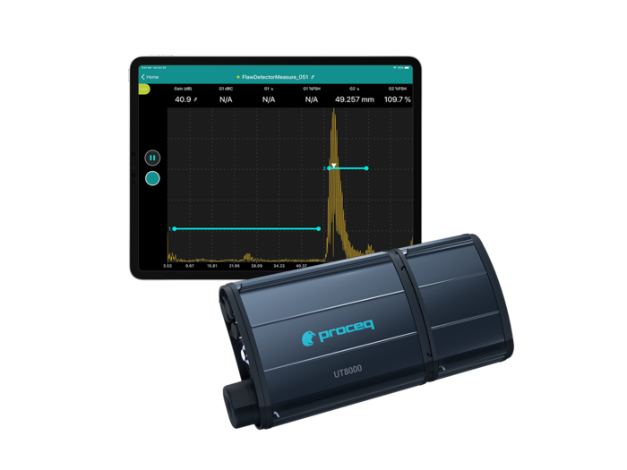 UT8000 Detector portátil de defectos por ultrasonidos para distintos tipos de materiales y componentes. Proporciona datos de inspección totalmente trazables y creación rápida de informes.