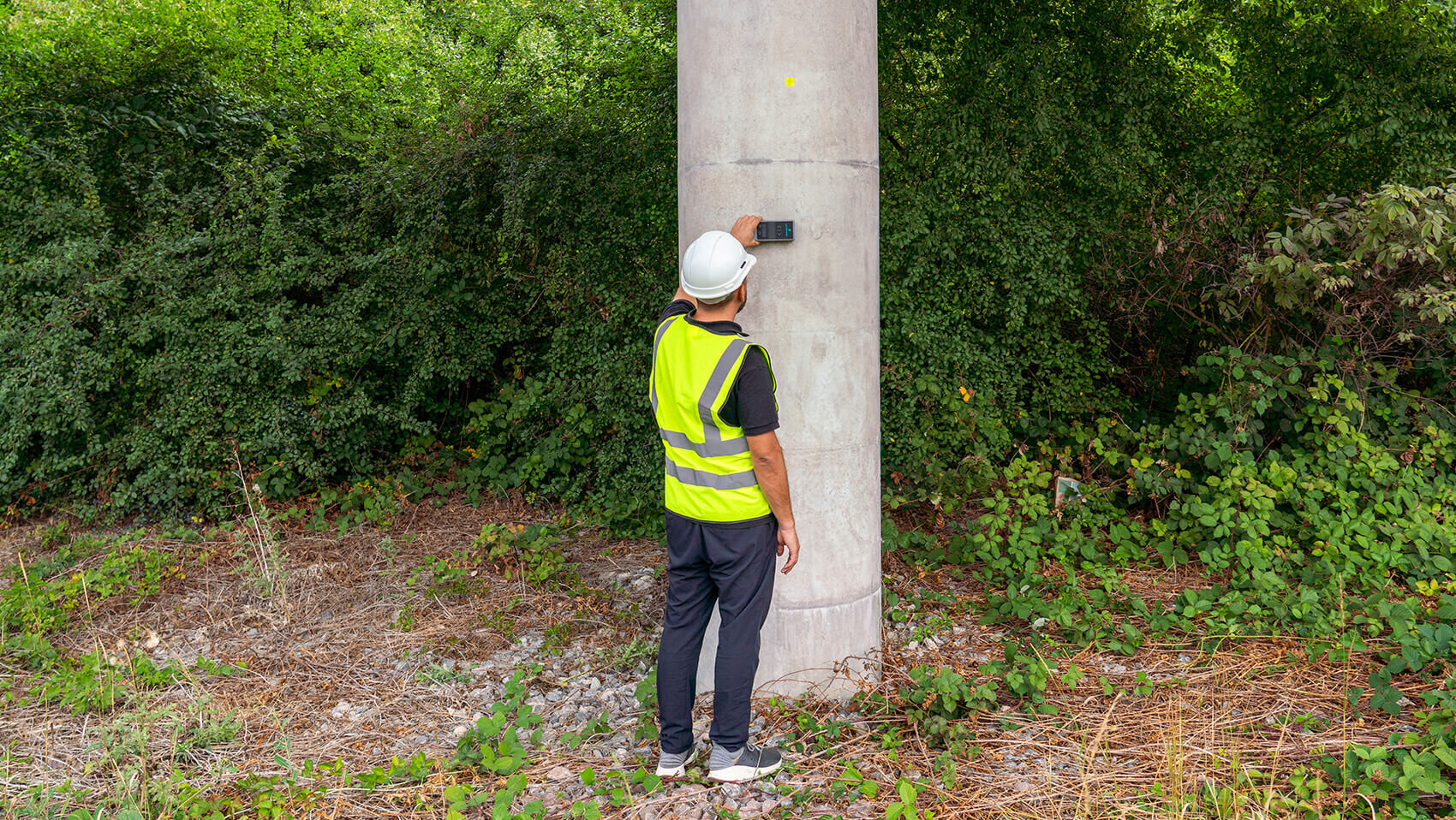 measure rebar cover round columns beams Profometer PM8000 cover meter